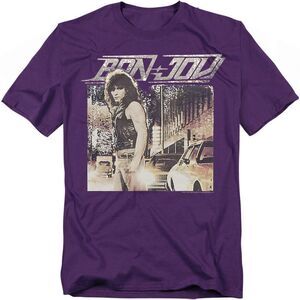 Bon Jovi Unisex Adult Runaway T-Shirt / Purple